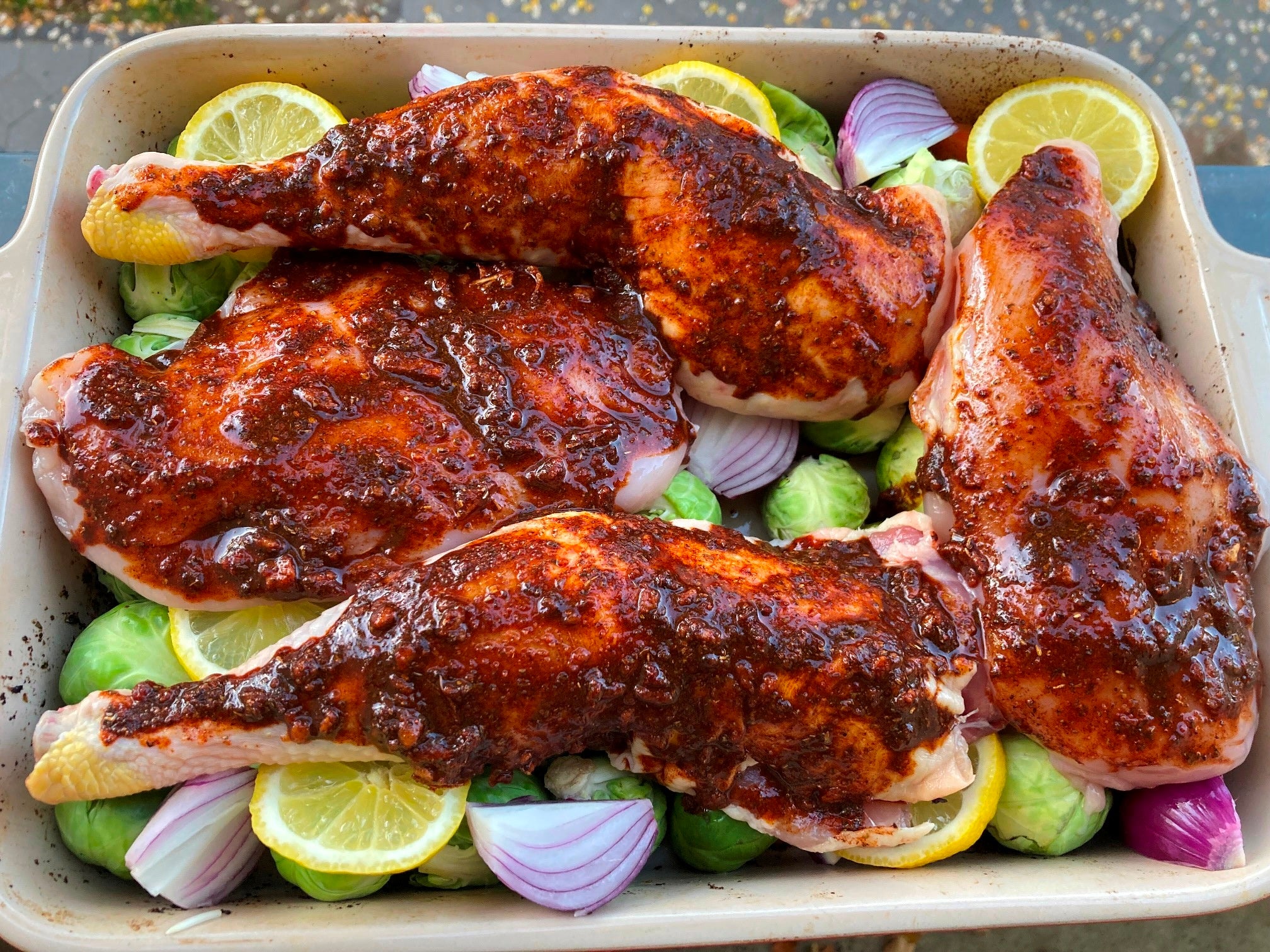 Zatar Rezept: Za'atar Paprika mariniertes Hähnchen mit Rosenkohl ... Zatar Rezept: Za'atar Paprika mariniertes Hähnchen mit Rosenkohl ...